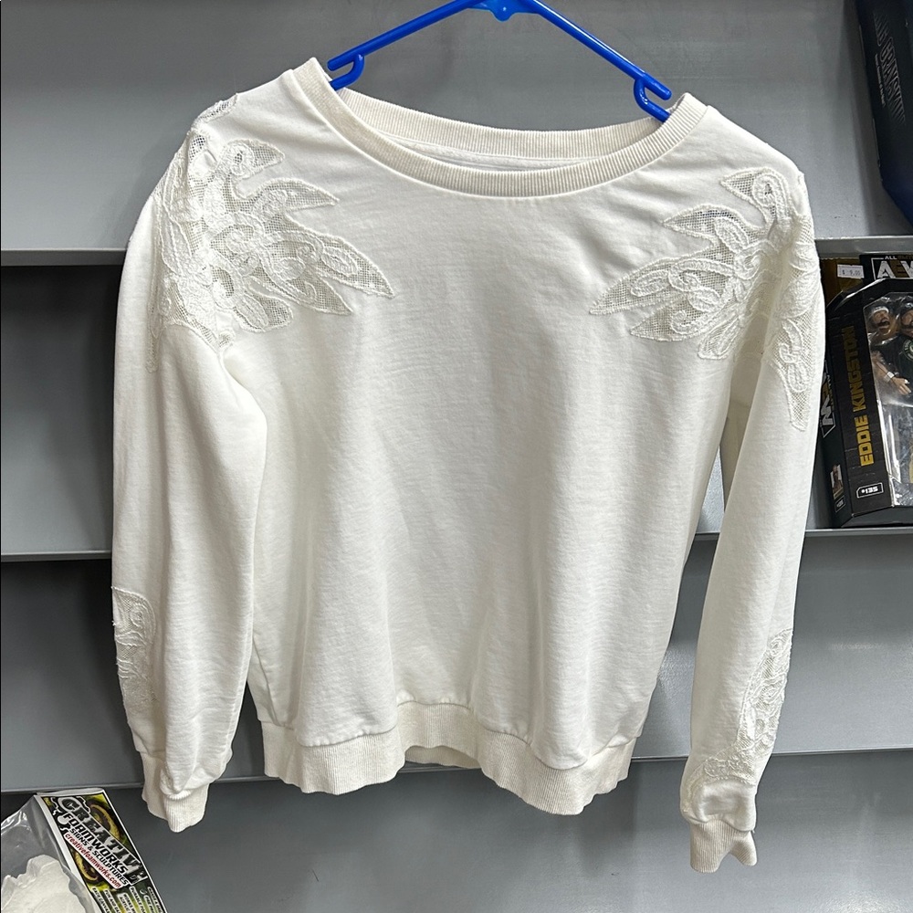 LAWLESS White Embroidered Sweatshirt